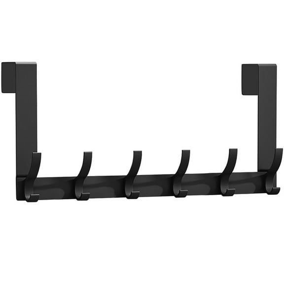 Over The Door Hooks, for Hanging Coat Robe Hat Clothe Towels, Behind The Door Hanger Hooks with 7 Double Dual Coat Hook, Fits 1-3/4" Thick Door