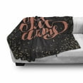 thumbnail image 3 of Saying Soft Flannel Fleece Throw Blanket, Modern Calligraphic Words with Scattered Graphic, Cozy Plush for Indoor and Outdoor Use, 50" x 60", Pale Brown Black, by Ambesonne, 3 of 6