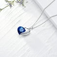 thumbnail image 3 of Guozer Large Blue Zirconia Heart Dog Pendant Necklace, 3 of 5