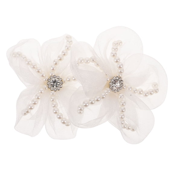 LOLIPPYY 1 Pair White Removable Flower Shoe Charms for High Heels Wedding Shoes Accessories Decoration