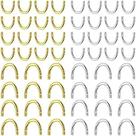 2size Fishing Spinner Clevis U-Shaped Clip Easy Spin Spinner Blade Clevis Artificial Bait for Lure Making Accessory Inline Spinner Making Freshwater Saltwater (Gold Silver)$$Sport & Recreation Other