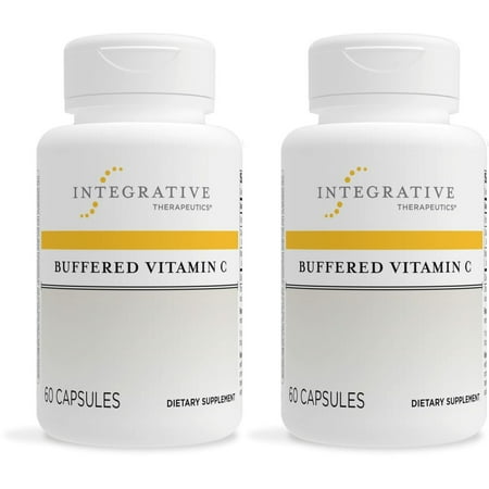 Integrative Therapeutics Buffered Vitamin C - Antioxidant Support Supplement for Healthy Skin & Connective Tissues* - Vegan & Gluten-Free - 60 Capsules (2 Pack)