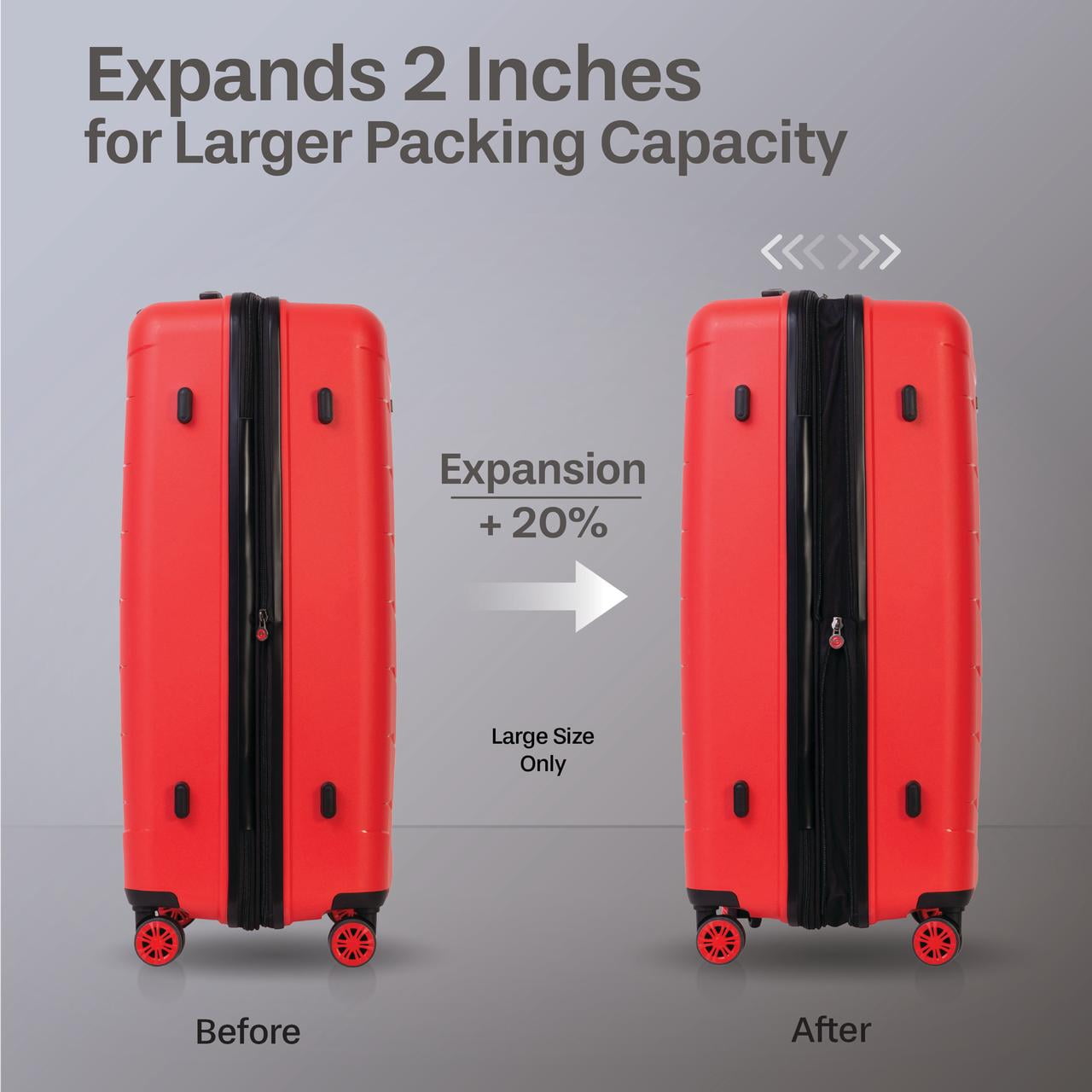 Air Canada Radius Hardside Luggage Set: 28 Inch Large Suitcase & Carry-On Luggage, 2 Pieces Suitcase Set with Wheels