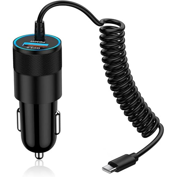 Motorola Car Charger 48W Type C Car Lighter Charger Adapter with 3ft Coiled USB C Fast Charging Cable for Moto G Stylus 5G/Edge /G Power/G Pure/G Play/Razr /Razr 50 Ultra/Edge 50/Moto G85 5G/G75