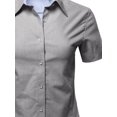 thumbnail image 4 of A2Y Women's Basic Durable Short Sleeve Button Down Business Office Formal Ladies Shirt Black Oxford S, 4 of 6