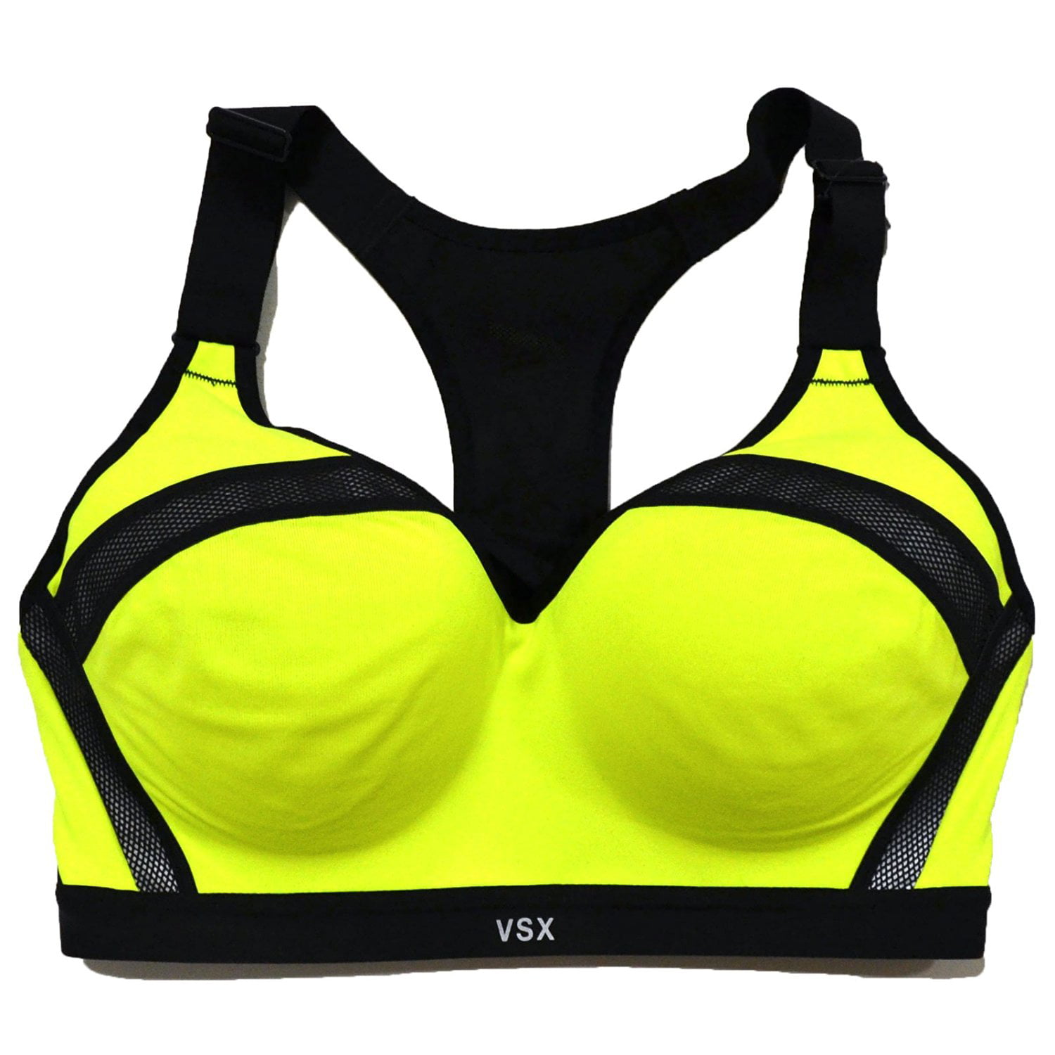 New Victoria's Secret VSX Red Pink Yellow Retro Incredible Front-Close Sport Bra 