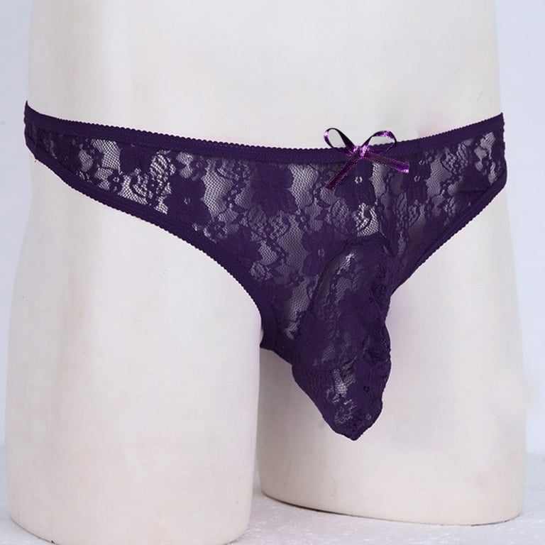 See Through Semi Men Lingerie Bikini T Back Underwear Floral Lace Briefs  Body Stockings for Women Bulk