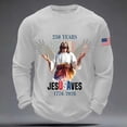 thumbnail image 2 of Mens 250 Anniversary USA Shirt Vintage Graphic Letter T Shirts Waffle Crewneck Long Sleeve Patriotic Tops, 2 of 3