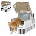 thumbnail image 1 of PawHut Cat Litter Box Easy-Clean Enclosure with Scoop & Flip Lid White, 1 of 10
