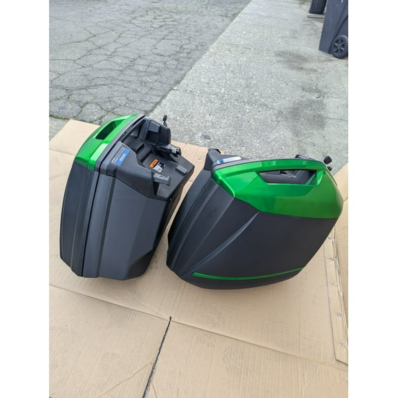 Green Improved 38L saddlebags Paniers for Kawasaki Versys 650 1000LT Ninja H2