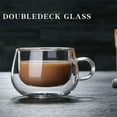 thumbnail image 3 of 150-350ml Heat Resistant High Borosilicate Glass Mug Double Wall Glass Coffee Cup with Handle Milk Water Cup Clear Cups Gift, 3 of 9