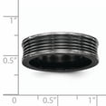 thumbnail image 7 of Edward Mirell Black Ti Polished Grooved Concave Ring, 7 of 7