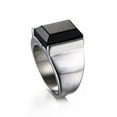 thumbnail image 2 of 18K Retro Gold Plated Black Agate Band Stainless Steel Men's Gift Ring Size 7-13, 2 of 8