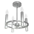 thumbnail image 2 of Hunter - Sunjai 4-light Brushed Nickel, Medium Size Flush Mount Light, Dimmable, Formal Style, for Bedrooms, Dining, Living Rooms - 19524, 2 of 6