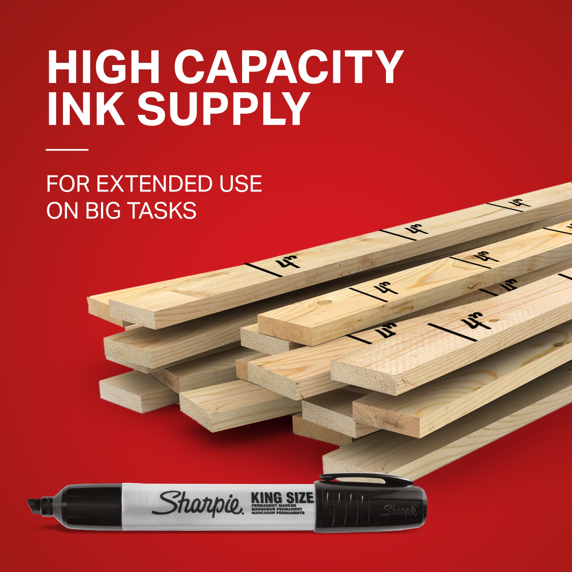 Marcadores permanentes Sharpie King Size | Punta biselada grande, ideal para carteles, negro, 12 piezas 4