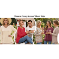 thumbnail image 6 of UVN Fall Tops for Women Long Sleeve Lace Trim V Neck Blouses Dressy Casual A Line Tunic Shirts, 6 of 8