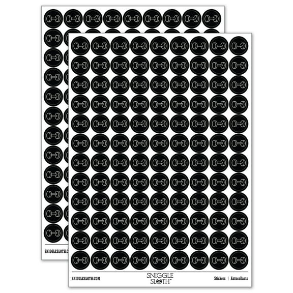 Dumbbell Gym Workout Exercise 200 Round Stickers - Black - Gloss Finish - 0.50" Size