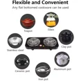 thumbnail image 6 of Hinzonek 2000W Portable Electric Double Burner, Electric Hot Plate Kitchen Cooktop Cooking Stove Frying Pan and Easy to Clean for Home or Dorm, 5 Adjustable Temperatures, Black, 6 of 14