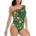 thumbnail image 3 of Haiem Vegan Women's One Piece Swimsuits Tummy Control One Shoulder Bathing Suits Ruffle Swimwear-X-Large, 3 of 8