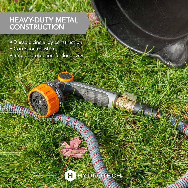 Hydrotech, Heavy Duty 8 Pattern Hose Nozzle, Orange - Walmart.com