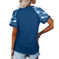 thumbnail image 7 of ZTTD Women Camouflage Print Crew Neck Short Sleeve Colorblock T Shirt Top, 7 of 7