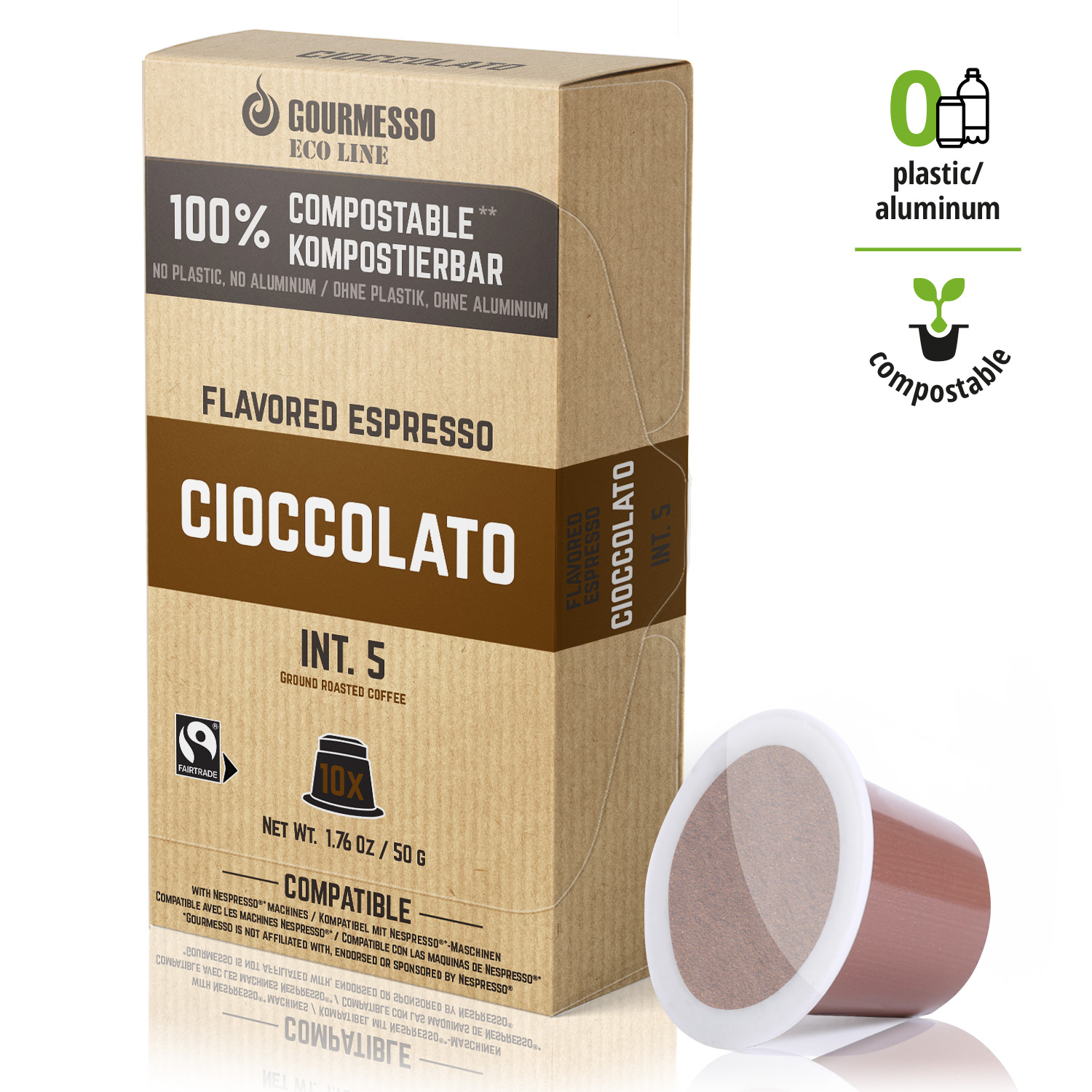 Gourmesso Eco Line Compostable Capsules For Nespresso Machines 10 ct