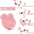 thumbnail image 3 of 2 in 1 Makeup Brush Cleaning Mat with Brush Drying Holder, Silicone Cat Shaped Brush Cleaner Pad include Cosmetic Brush Organizer Rack, Portable Washing Tool for Makeup, 3 of 9