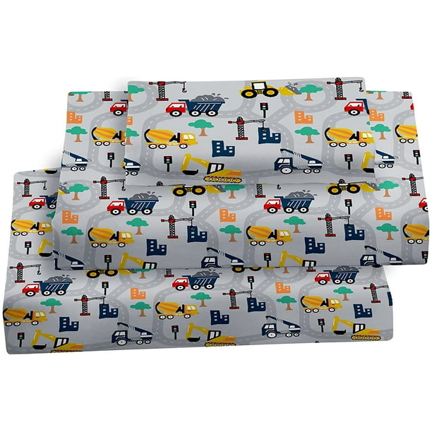 Softan Bed Sheet Set for Kids Boys, Twin Size Kids Sheets Microfiber