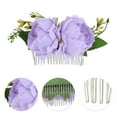thumbnail image 3 of Unique Bargains 1 Pc Women's Portable Simulated Flowers Hair Clips Comb for Parties Purple Polyester Fabric Iron, 3 of 4