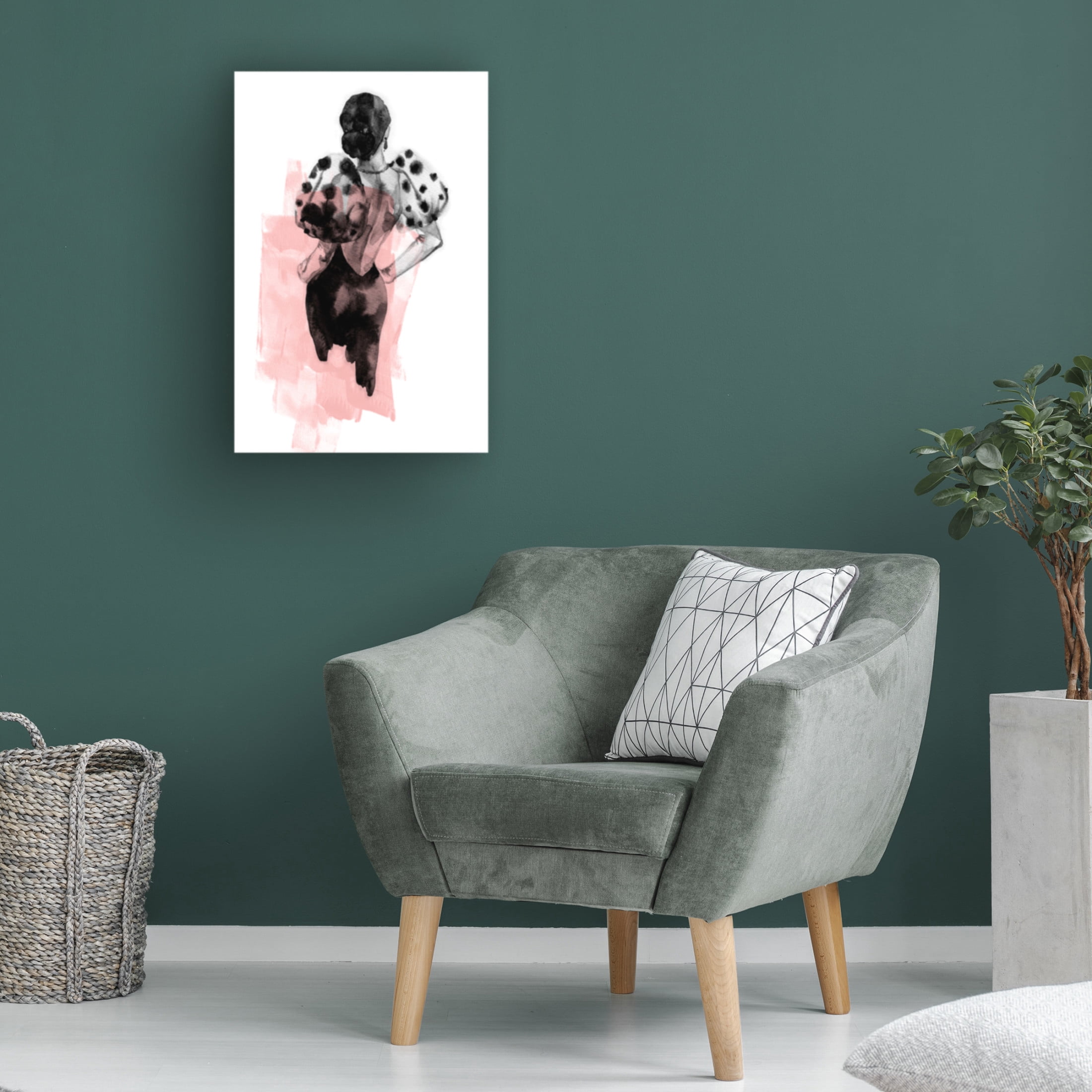 Canvas Wall Art - Incado 'Figure Pink' Wall Art for Living Room, Bedroom, or Office Décor by Trademark Fine Art - 12 x 19 Inches