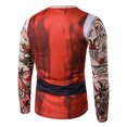 thumbnail image 5 of Wutalume Men's Round Neck Slim Fit Long Sleeve Top, Christmas Print T-Shirt, Stretchy Comfortable Tee for Holiday Casual and Layering,Wine XL, 5 of 8