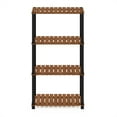 thumbnail image 3 of Furinno Pangkor 4-Tier Turn-N-Tube Indoor Outdoor Plant Shelf Wood Stand with Square Poles, Natural/Black, 3 of 6