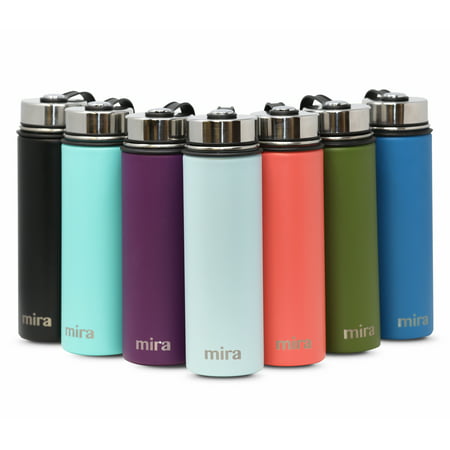 MIRA 40 Oz Stainless Steel Vacuum Insulated Wide Mouth Water Bottle | Thermos Keeps Cold for 24 hours, Hot for 12 hours | Double Walled Powder Coated Travel Flask | Pearl