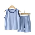thumbnail image 3 of DAETIROS Toddler Girls Outfit Sets,Cute Short Sleeve Crew Neck Girls Shirt and Solid Shorts Blue Size 4 T, 3 of 3