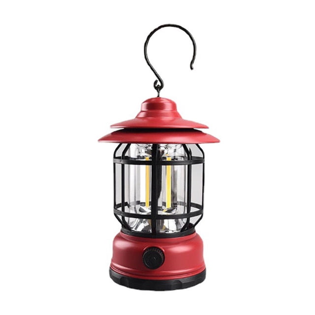 Toystoory Linterna para exteriores, jardín, Patio, colgante, senderismo, tienda continua, luz portátil, superbrillante, para Picnic, césped, Iluminación y accesorios Rojo