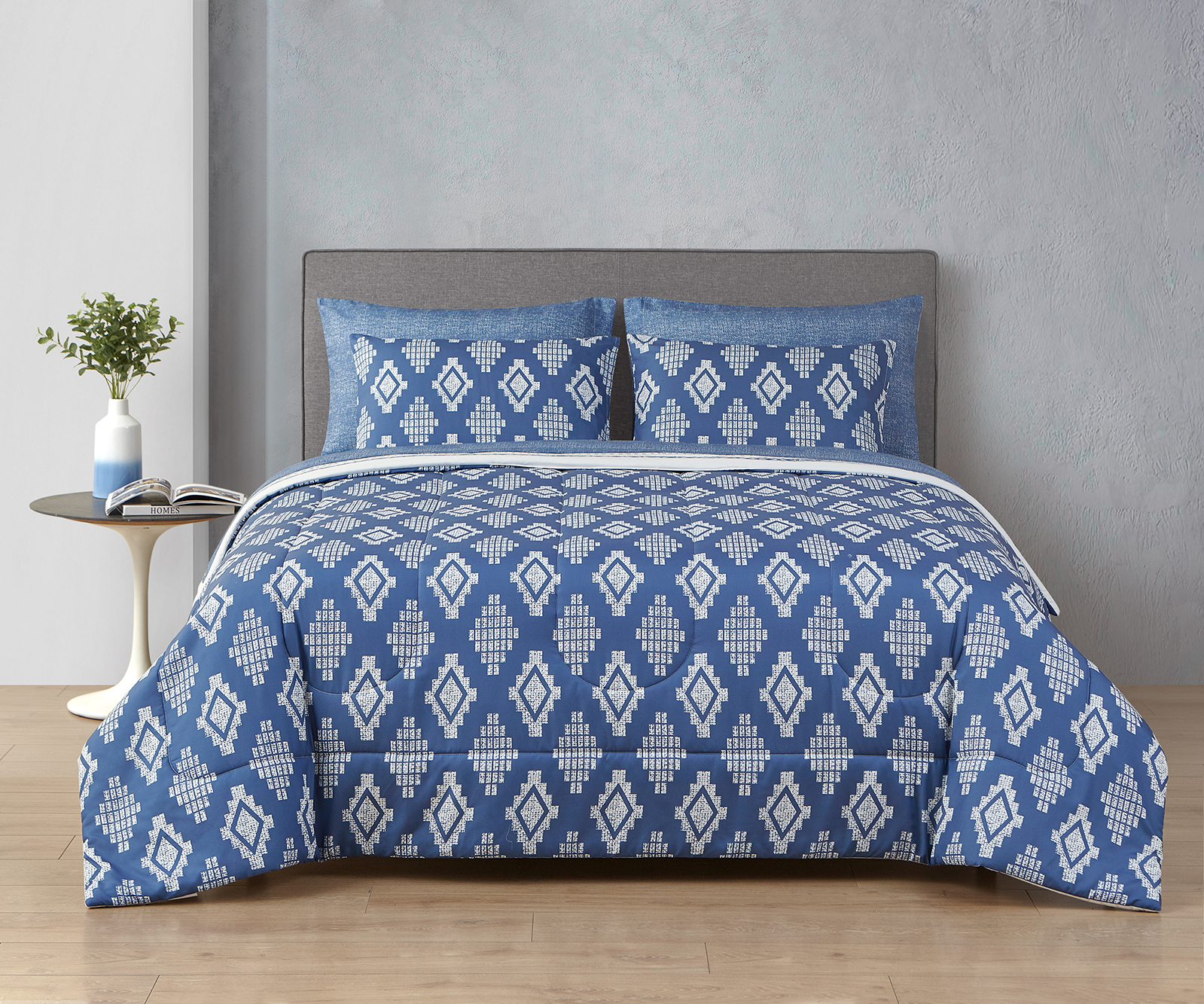 Style2 Gaia Blue 7-Piece Mix & Match Reversible Bed in a Bag, Queen - image 3 of 17