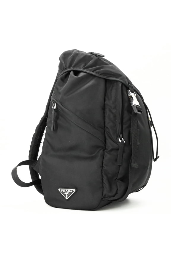 Pre-Owned PRADA Tessuto Nylon Backpack Triangle Black 2VZ062