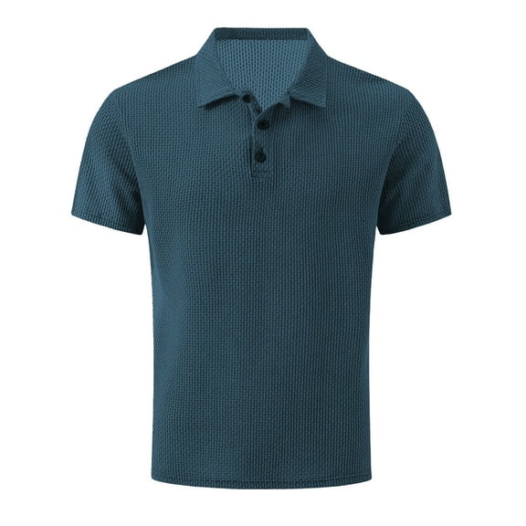 CYiJun George Polo Shirts for Men Short Sleeve Soft Classic Button Basic Solid Color Designed Collared Polo Shirt