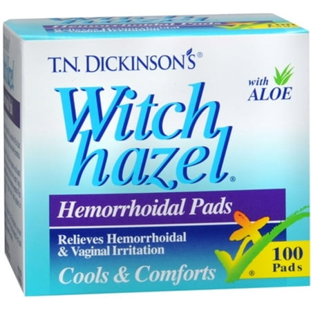 Dickinson's Witch Hazel Hemorrhoidal Pads 100 Each (Pack of
