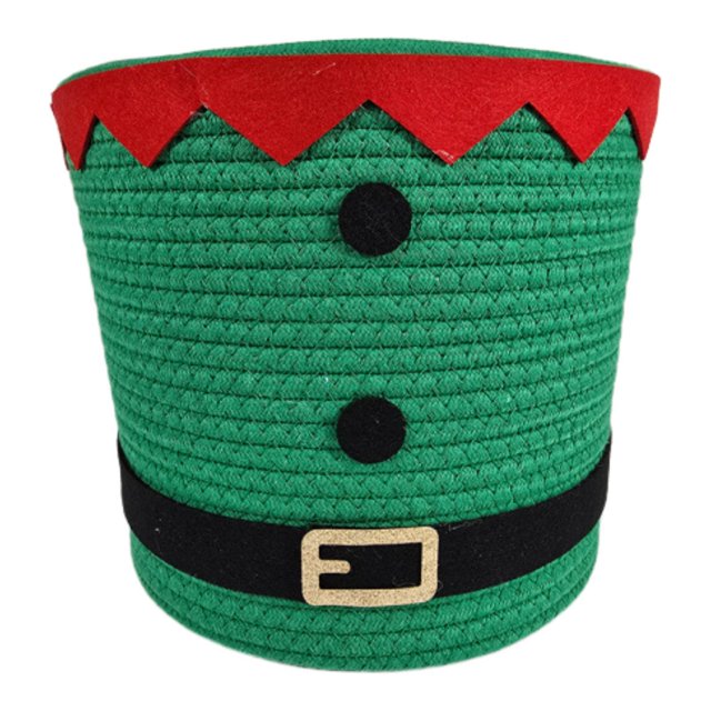 Cesta de almacenamiento navideña, contenedor decorativo, práctico y duradero. Pequeño