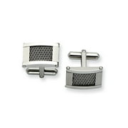 BLACK BOW JEWELRY COMPANY Stainless Steel Wire Brushed and Polished Cuff Links