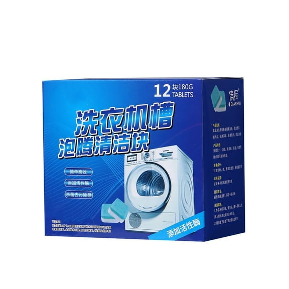 Gnmfd Washer Tank Foaming Tablet Cleaner, Solid Washing Machine Cleaner, Effervescent Deep Clean, Fresh Laundry, Suitable for Front Load Top Load HE and Traditional Washers, Monthly Maintenance