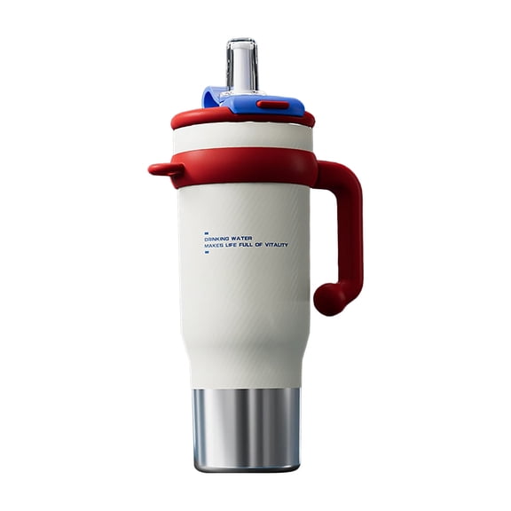 TTJ 40 oz Insulated Tumbler With Handle Stainless Steel Vacuum Cup Large-Capacity Travel Mug With Straw Double-Wall Thermo Cup Keeps Drinks Hot Or Cold For Hours