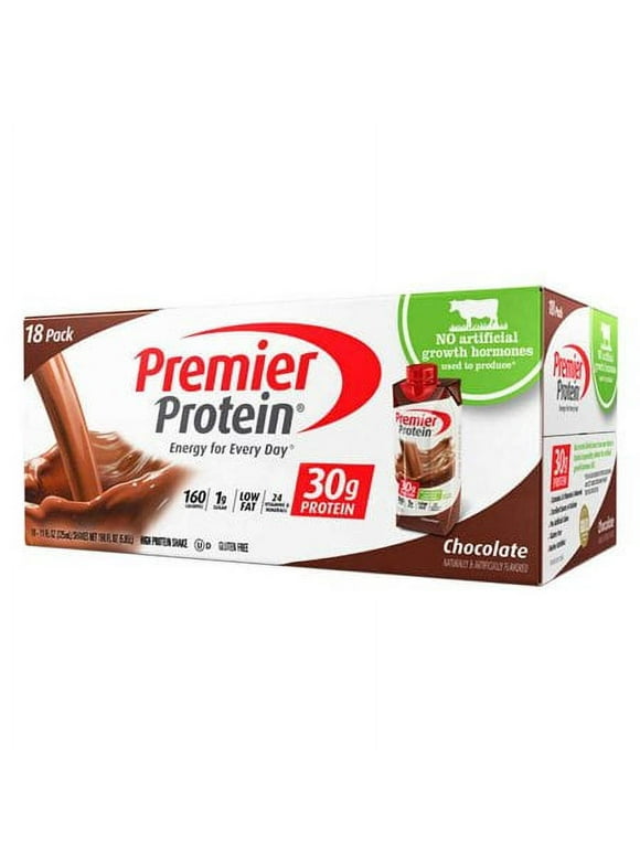 Premier Protein Shake, Chocolate, 30g Protein, 11 Fl Oz, 18 Ct