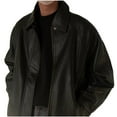 thumbnail image 7 of Maoxin Men Leather Jacket Men's Lapel Casual Loose Heavy Distressed Leather Jacket Long Sleeve Hoodless Leather Coat/Jacket Leather Jacket Plus Size Black XL, 7 of 7