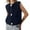 Navy, variant on Fall Print Cardigans for Women Women's Fashion Crochet Lace Up Vest With Hollow Out Design