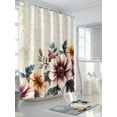 thumbnail image 3 of American Vintage Flowers Shower Curtain, Country Style Retro Texture Waterproof Shower Curtain Set with 12 Hooks Lightweight Washable Fabric Shower Curtains for Bathroom 60x72 Inches, 3 of 6