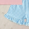 thumbnail image 7 of KPOPLK Toddler Baby Girl Birthday Outfit Birthday Girl Shirt Ruffle Gingham Shorts Cute Summer Clothes Cake Outfits(Sky Blue&2,12-18 Months), 7 of 7