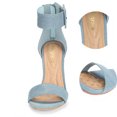 thumbnail image 3 of Sandalias De Correa Cremallera Hebilla De Tobillo Talón De Bloque Para Mujer Mezclilla Azul 42, 3 of 7