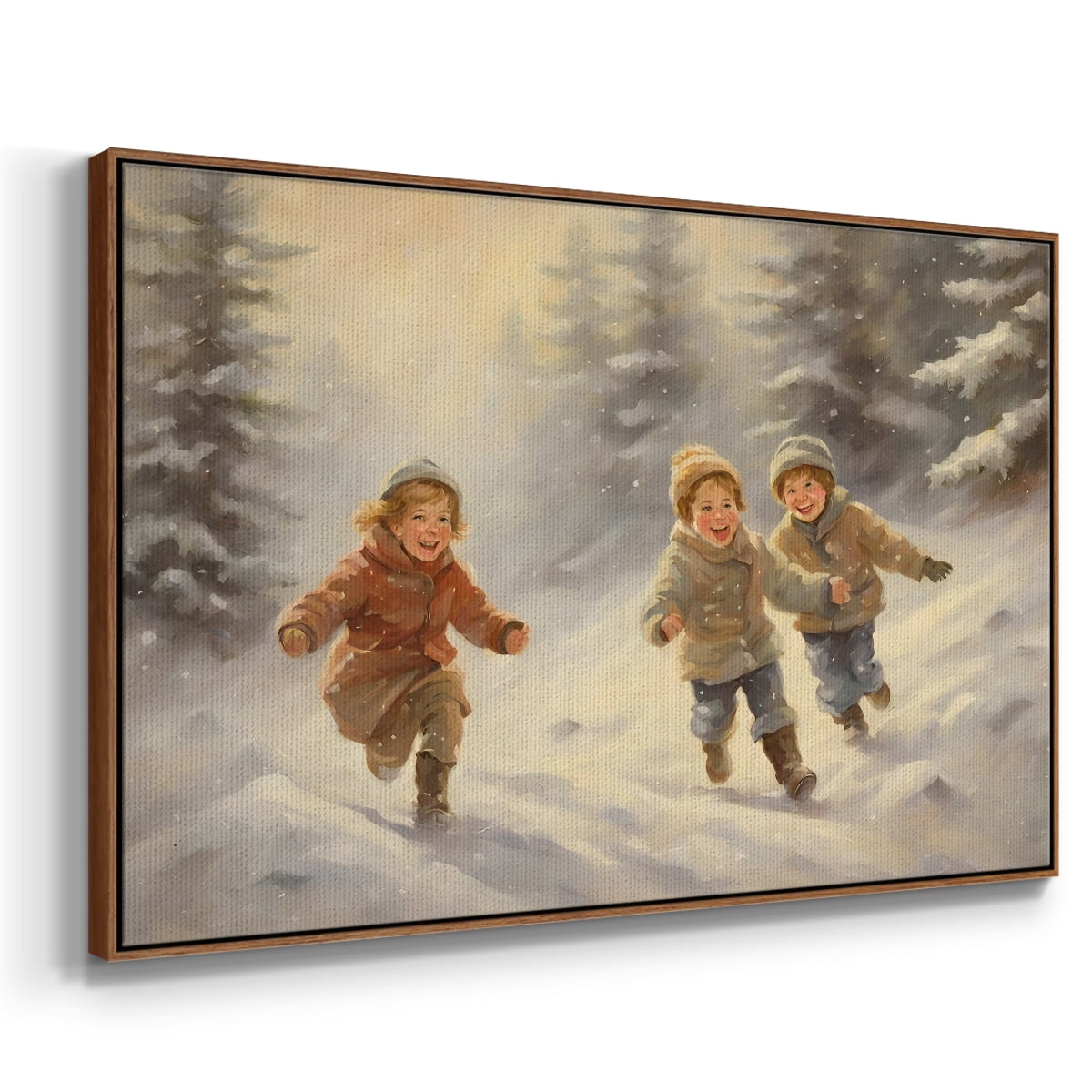 Vintage Landscape-CLXXVII By Wexford Home Framed in Walnut Wood Gallery Wrapped Canvas 17 in. x 25 in.